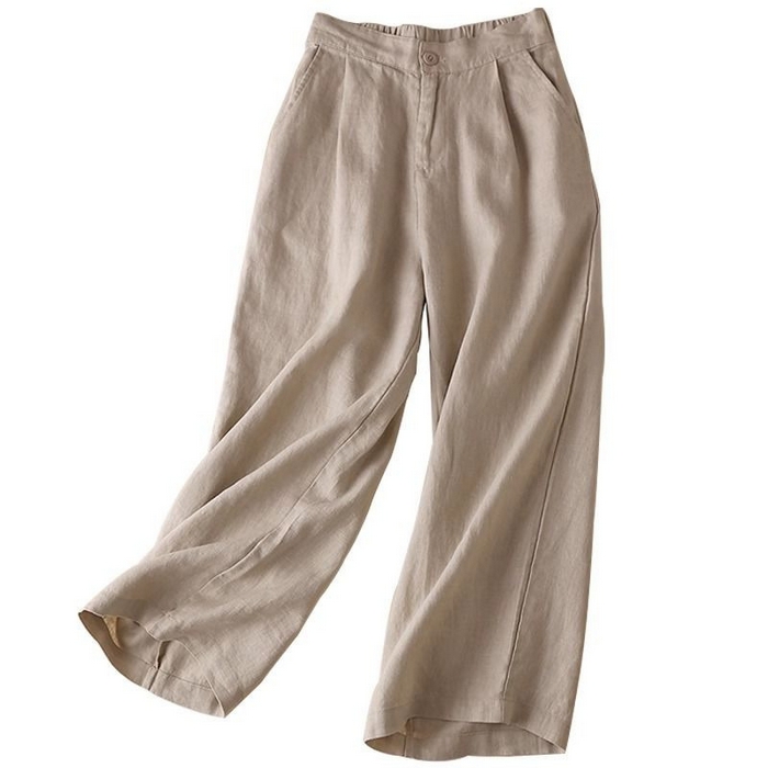 91家纺网 家纺一手货源 找家纺 （总）洛兰沙家居馆【只代发】【只代发】 夏季休闲裤子时尚百搭女裤棉麻女装阔腿裤女高腰垂感宽松九分裤子