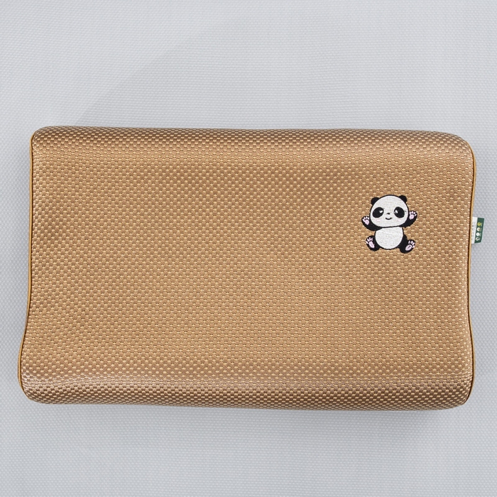 91家纺网 家纺一手货源 找家纺 大黄蜂家居家纺 2025新款艾草冰滕乳胶枕套含芯 小熊猫黄