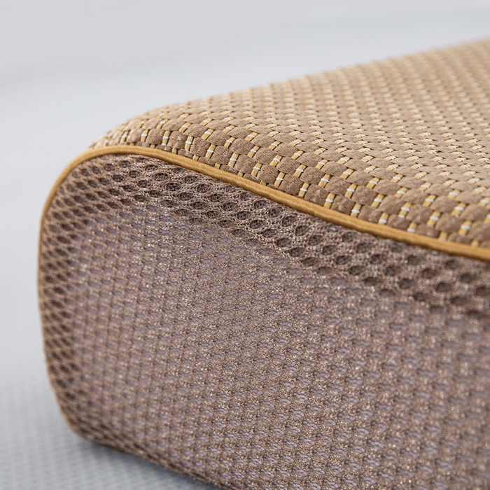 91家纺网 家纺一手货源 找家纺 大黄蜂家居家纺 2025新款艾草冰滕乳胶枕套含芯 小熊猫黄