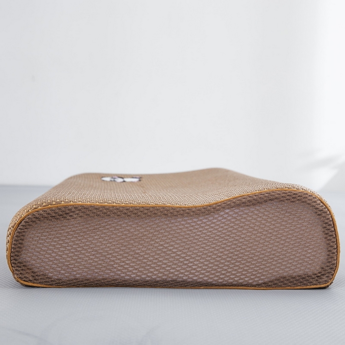 91家纺网 家纺一手货源 找家纺 大黄蜂家居家纺 2025新款艾草冰滕乳胶枕套含芯 小熊猫黄