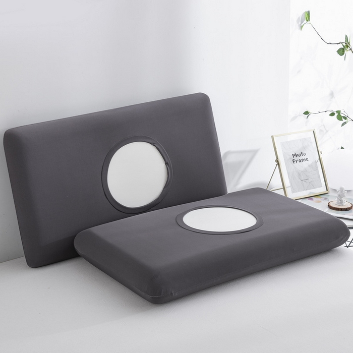 91家纺网 家纺一手货源 找家纺 大黄蜂家居家纺 2025新款小冰皮凉感魔术枕套 深灰色