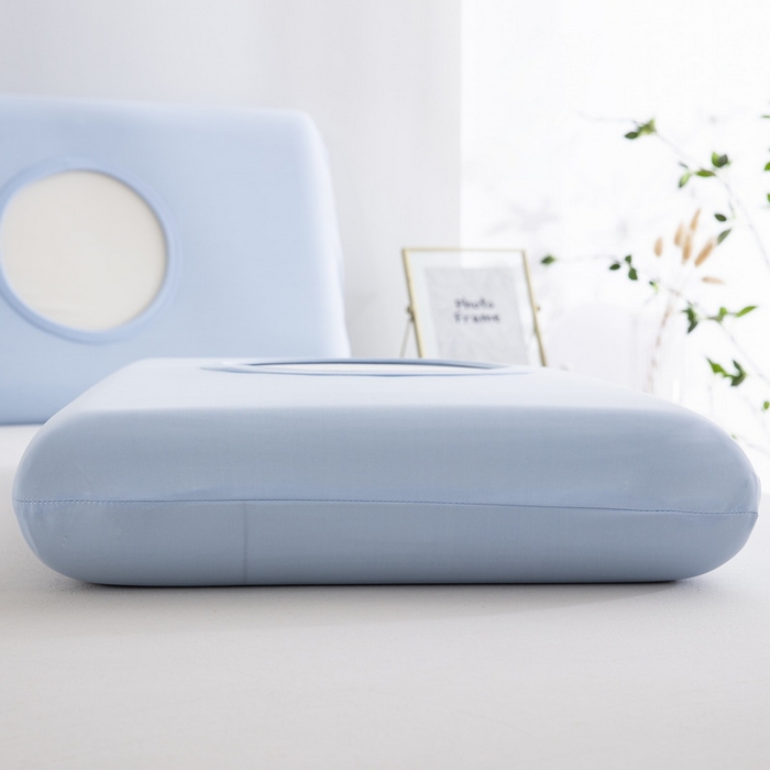 91家纺网 家纺一手货源 找家纺 大黄蜂家居家纺 2025新款小冰皮凉感魔术枕套 天空蓝