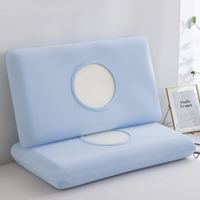 91家纺网 家纺一手货源 找家纺 大黄蜂家居家纺 2025新款小冰皮凉感魔术枕套 天空蓝