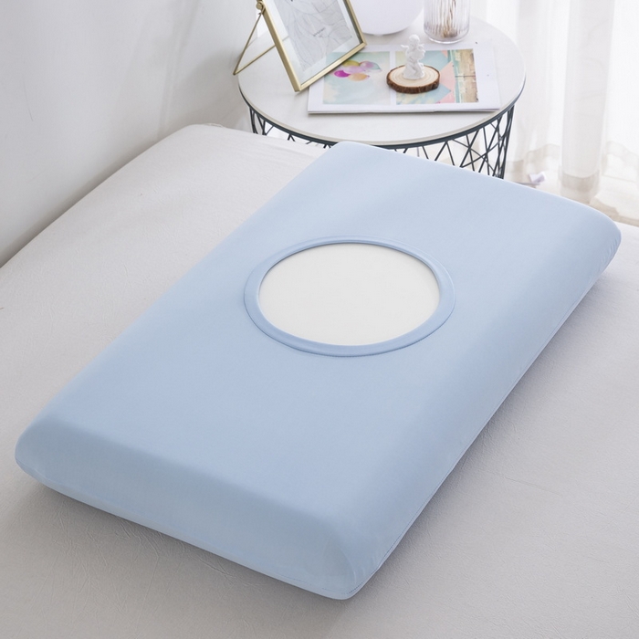 91家纺网 家纺一手货源 找家纺 大黄蜂家居家纺 2025新款小冰皮凉感魔术枕套 天空蓝