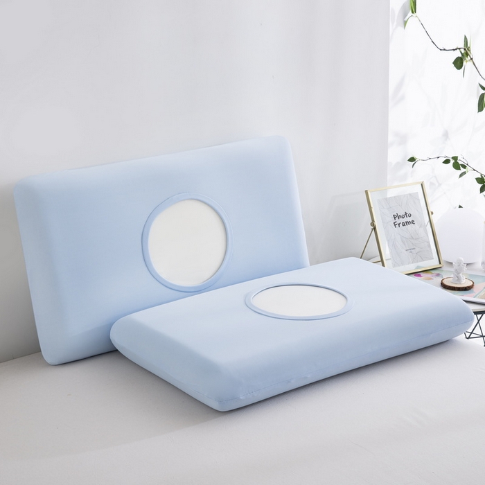 91家纺网 家纺一手货源 找家纺 大黄蜂家居家纺 2025新款小冰皮凉感魔术枕套 天空蓝