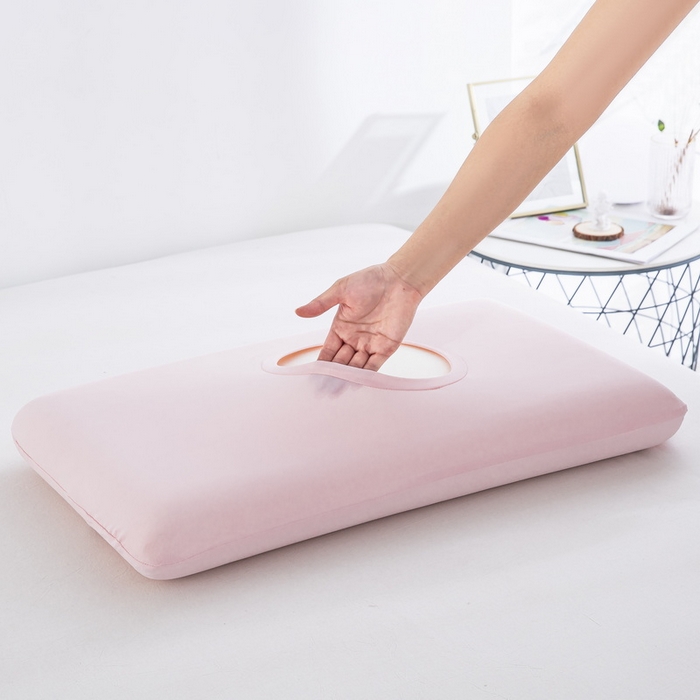 91家纺网 家纺一手货源 找家纺 大黄蜂家居家纺 2025新款小冰皮凉感魔术枕套 淡雅粉