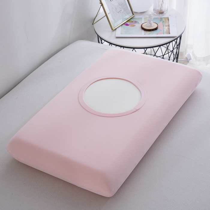 91家纺网 家纺一手货源 找家纺 大黄蜂家居家纺 2025新款小冰皮凉感魔术枕套 淡雅粉