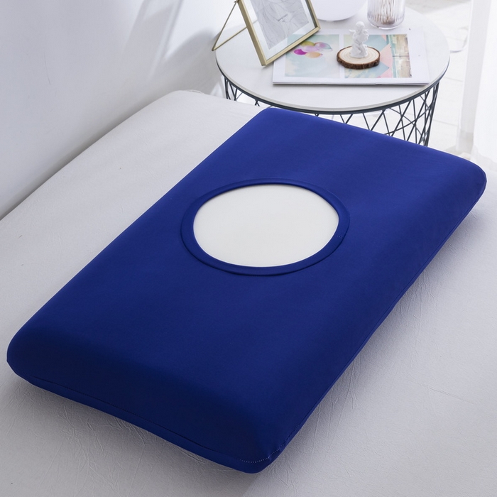 91家纺网 家纺一手货源 找家纺 大黄蜂家居家纺 2025新款小冰皮凉感魔术枕套 宝石蓝