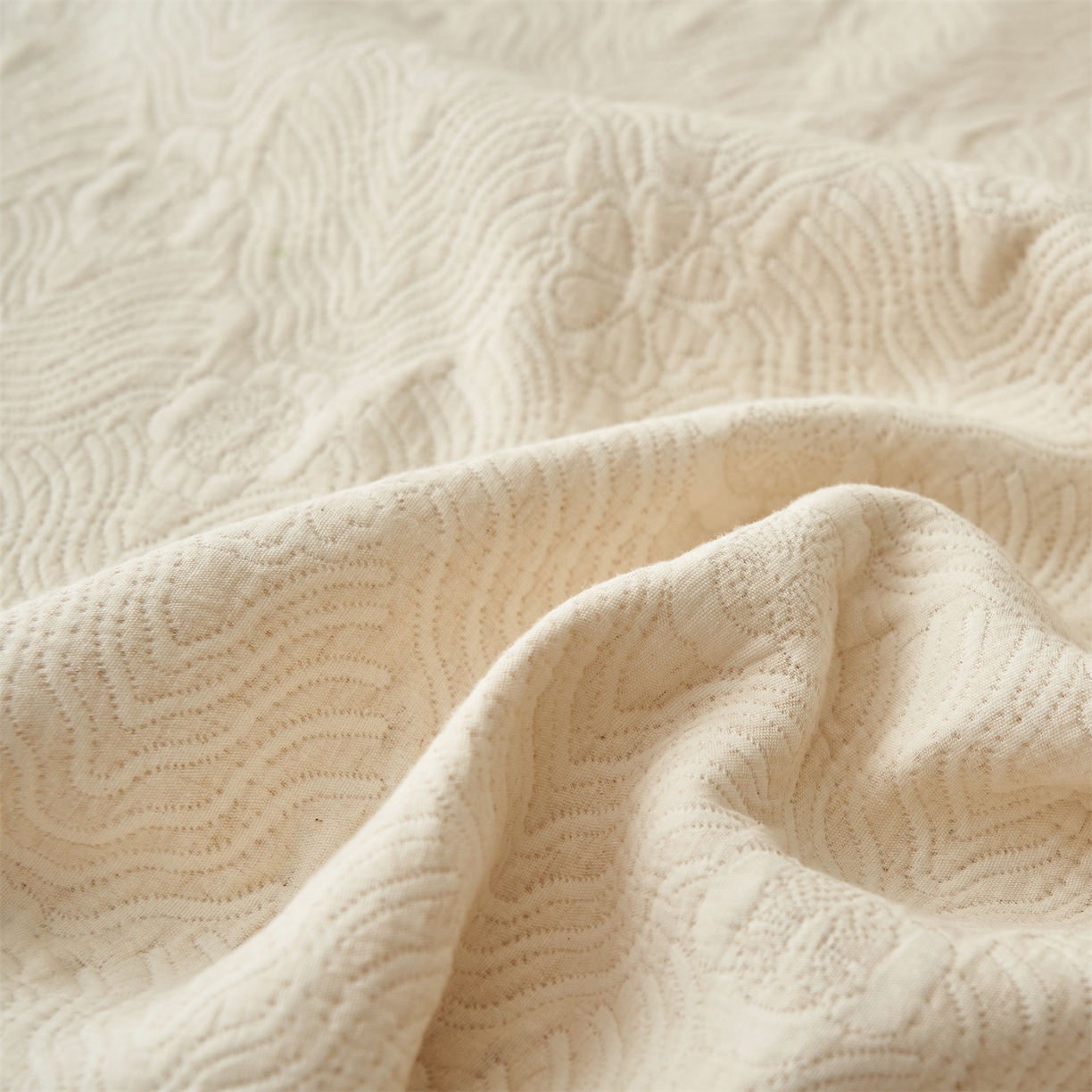 91家纺网 家纺一手货源 找家纺 金鹰 2025新款A类全棉棉麻毛多功能盖毯床盖床单 摩卡