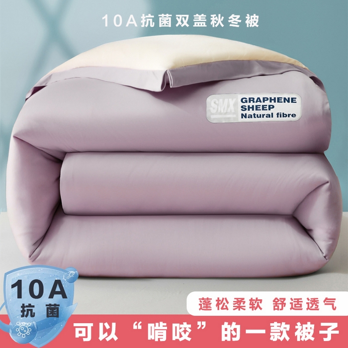 宝士康家纺 2025新品亚朵同款双盖春秋被/被芯/跨境/外贸-墨烯引力 墨烯引力-粉色