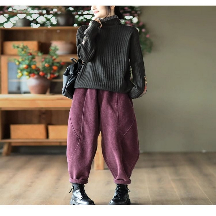 91家纺网 家纺一手货源 找家纺 （总）洛兰沙家居馆【只代发】【只代发】 加绒裤子女秋冬季新款2025胖MM大码黑色显瘦加绒加厚哈伦裤ins潮