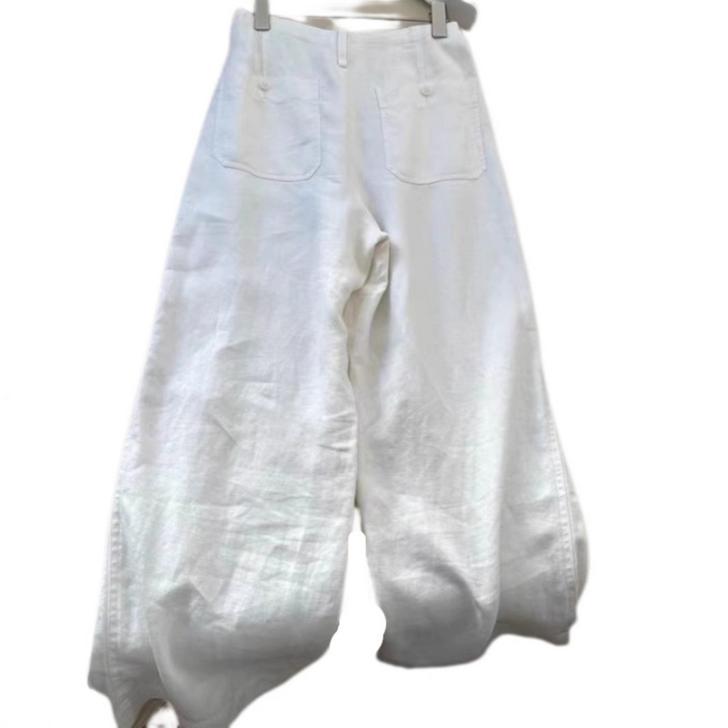 91家纺网 家纺一手货源 找家纺 （总）洛兰沙家居馆【只代发】【只代发】 日韩系纯棉麻阔腿直筒裤女宽松垂感大码百搭棉麻九分裤潮实拍图