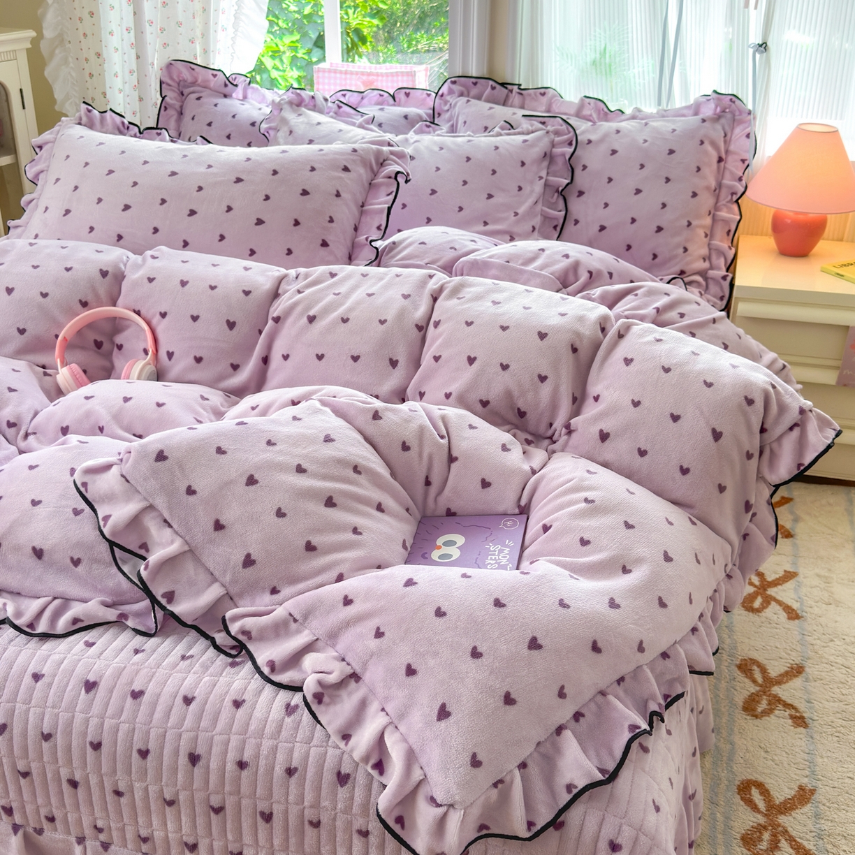 91家纺网 家纺一手货源 找家纺 （总）德比尔斯  2025新款高克重AA版韩版牛奶绒床盖四件套