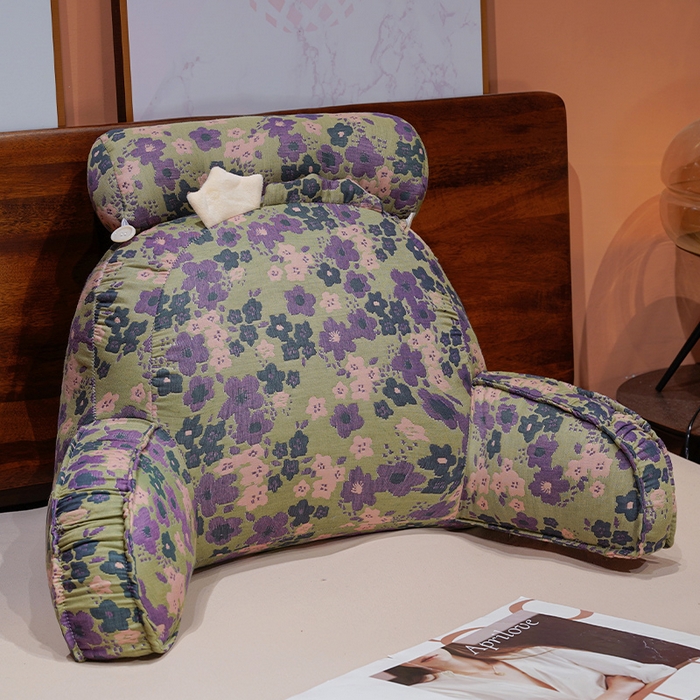 91家纺网 家纺一手货源 找家纺 仟亿莱 2025新款卡通三层纱拥抱式腰靠 拥抱三层纱蓝紫花