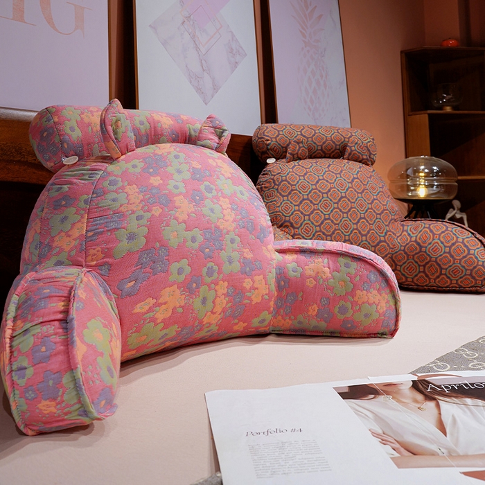 91家纺网 家纺一手货源 找家纺 仟亿莱 2025新款卡通三层纱拥抱式腰靠 拥抱三层纱紫粉花