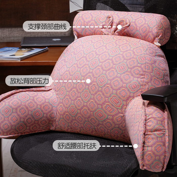 91家纺网 家纺一手货源 找家纺 仟亿莱 2025新款卡通三层纱拥抱式腰靠 拥抱三层纱格伦粉