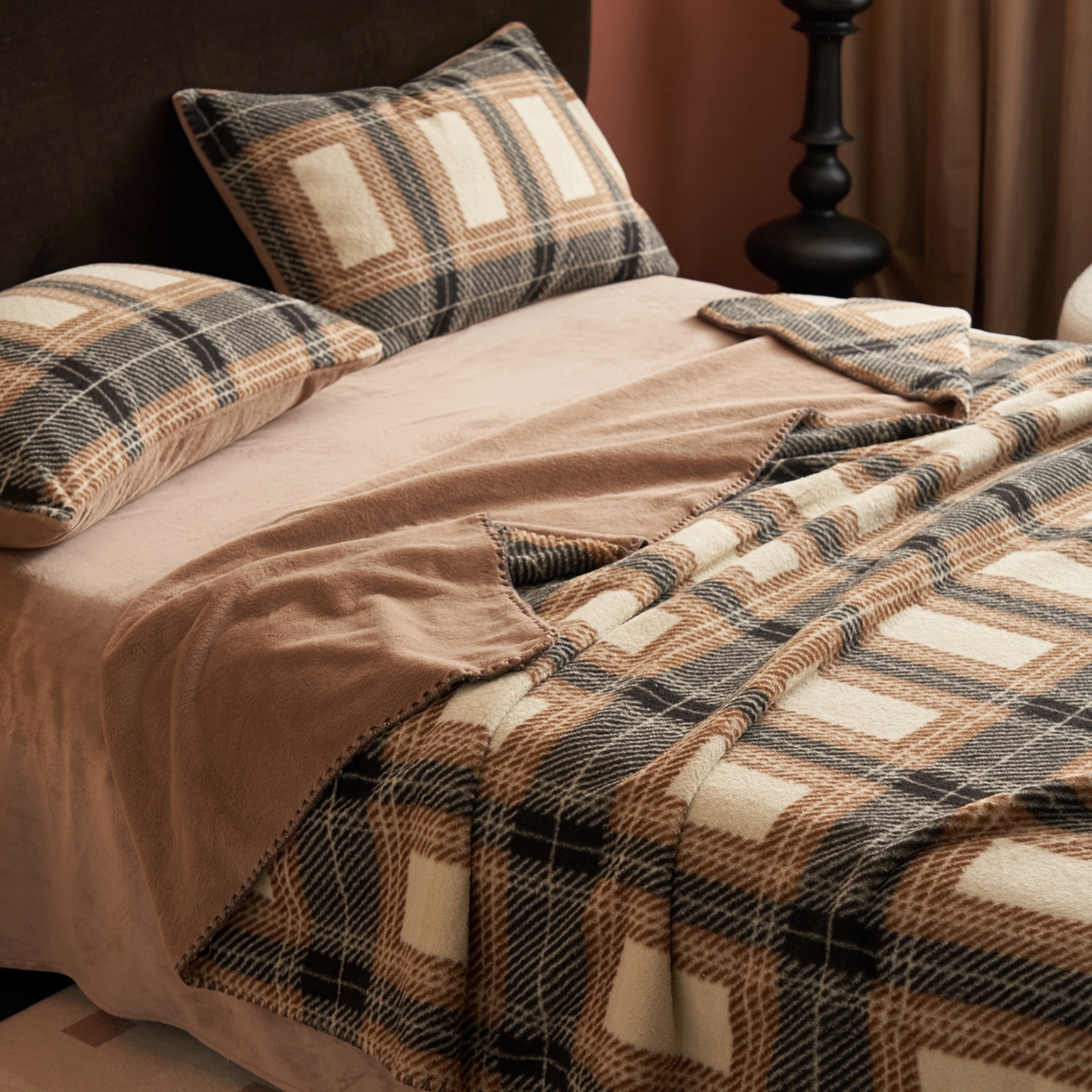 91家纺网 家纺一手货源 找家纺 晨曦家纺 2025新款仿生羊毛绒毛毯沙发盖毯办公室午睡毯四季毯 马伦咖