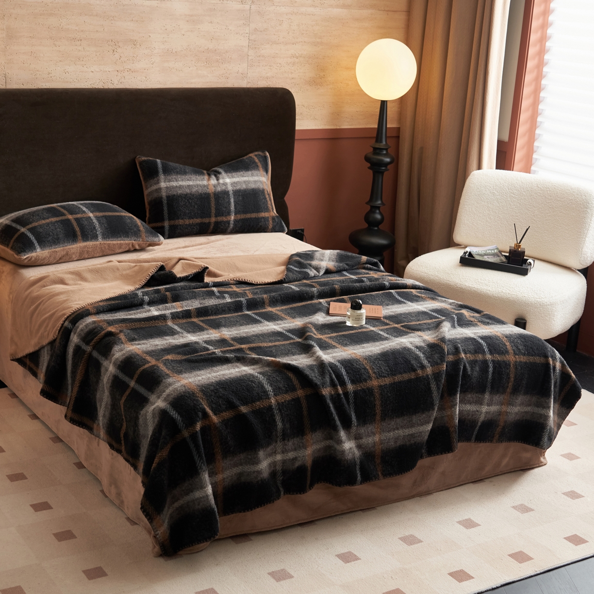 91家纺网 家纺一手货源 找家纺 （总）晨曦家纺 2025新款仿生羊毛绒毛毯沙发盖毯办公室午睡毯四季毯