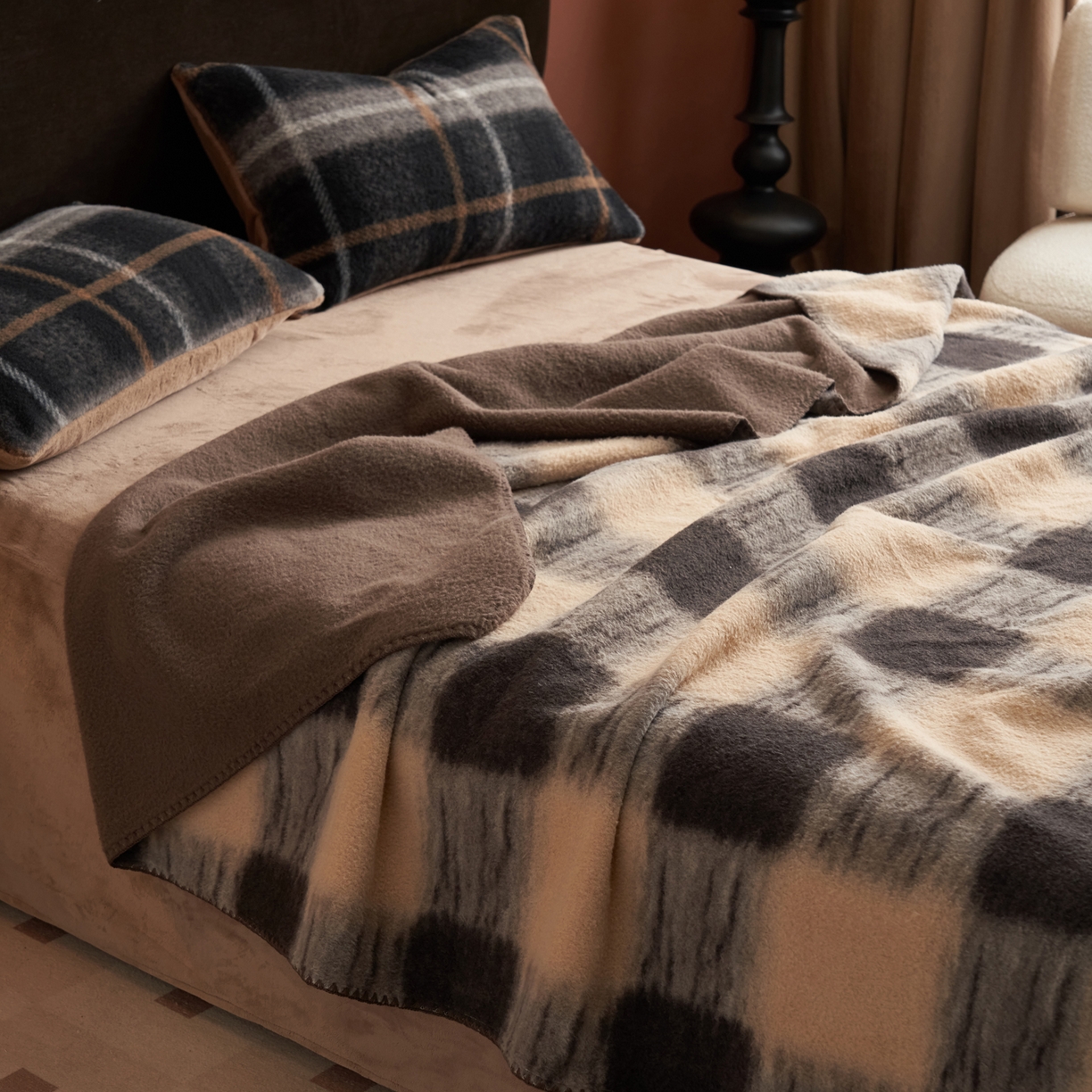 91家纺网 家纺一手货源 找家纺 晨曦家纺 2025新款仿生羊毛绒毛毯沙发盖毯办公室午睡毯四季毯 漫眠