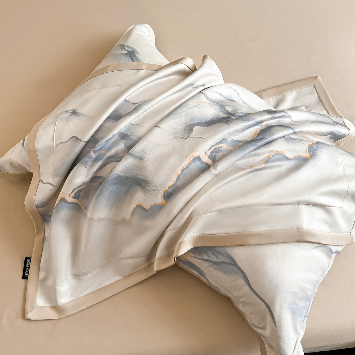 91家纺网 家纺一手货源 找家纺 （总）博纳家纺 2025新款亲肤棉数码印花拼角四件套