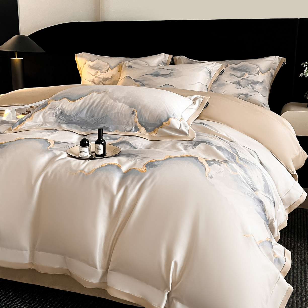 91家纺网 家纺一手货源 找家纺 （总）博纳家纺 2025新款亲肤棉数码印花拼角四件套