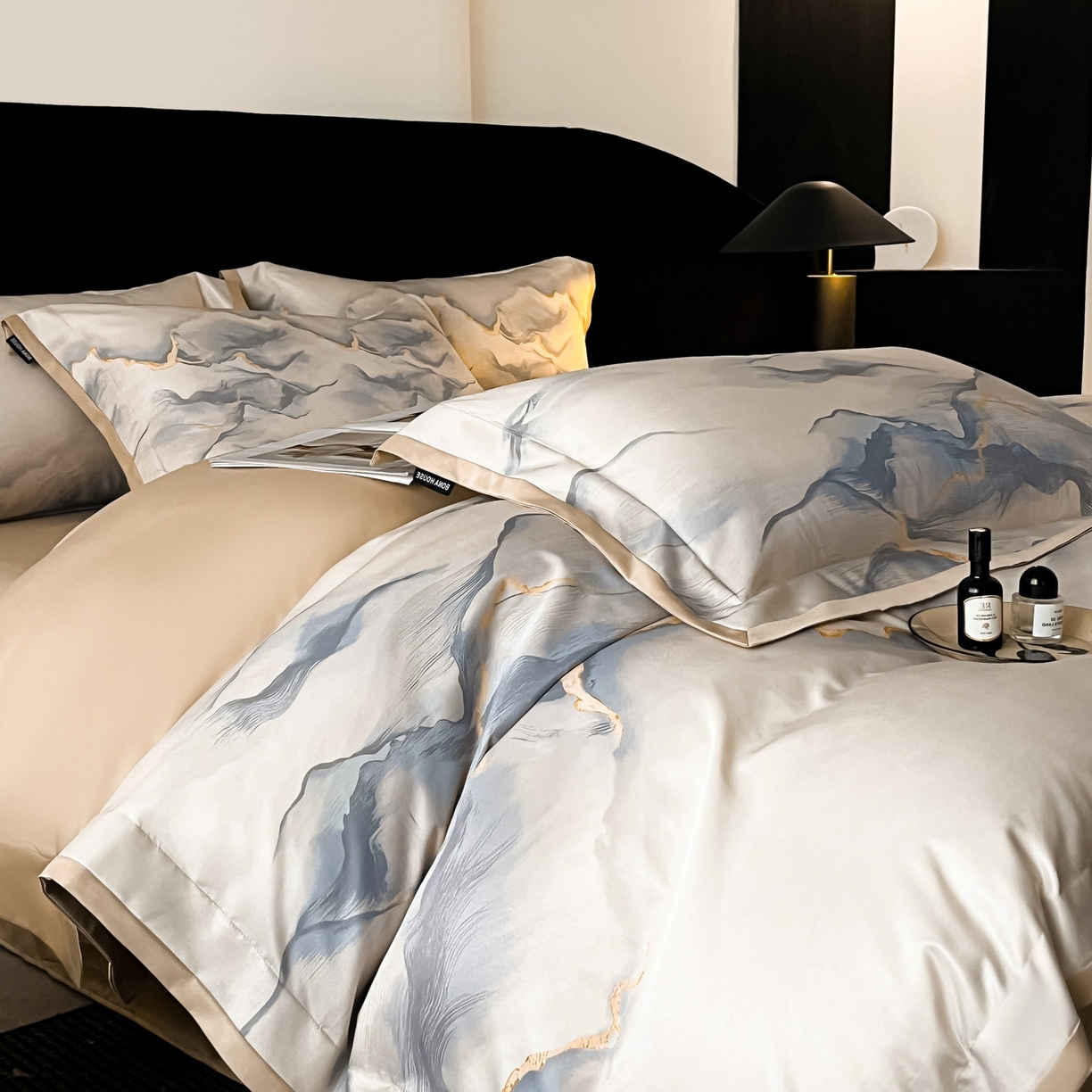 91家纺网 家纺一手货源 找家纺 （总）博纳家纺 2025新款亲肤棉数码印花拼角四件套