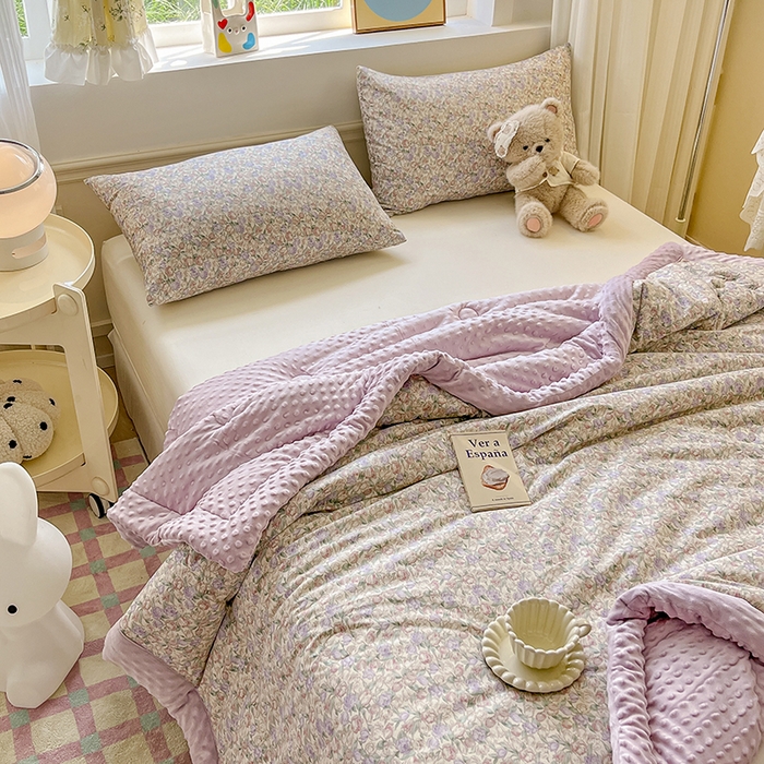 91家纺网 家纺一手货源 找家纺 梦依依 2025新款全棉豆豆绒大豆被冬被春秋被儿童豆豆被（风格一） 沐光（米）