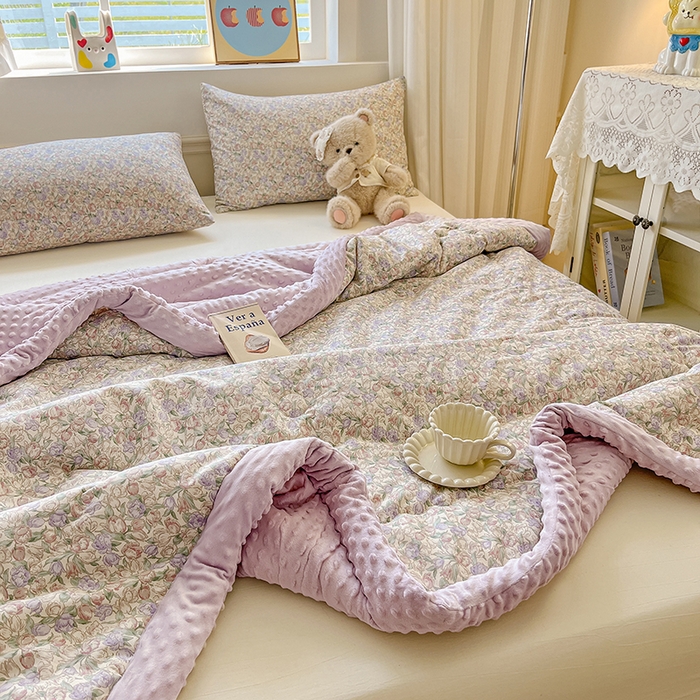 91家纺网 家纺一手货源 找家纺 梦依依 2025新款全棉豆豆绒大豆被冬被春秋被儿童豆豆被（风格一） 沐光（米）