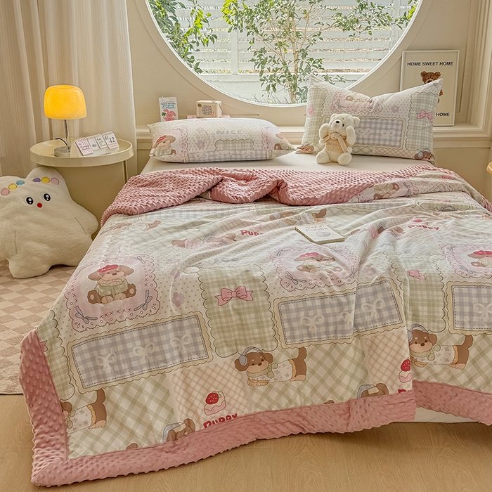 91家纺网 家纺一手货源 找家纺 梦依依 2025新款全棉豆豆绒大豆被冬被春秋被儿童豆豆被（风格一） 趴趴乐园