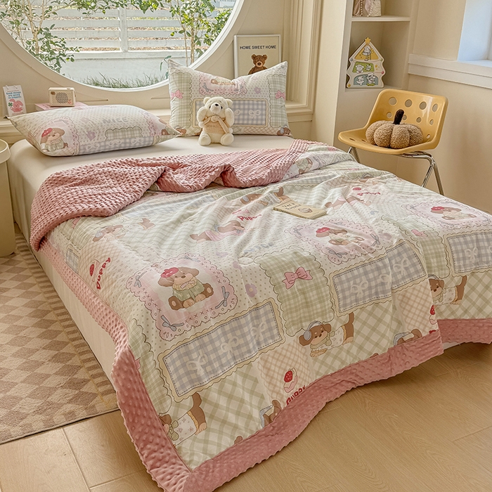 91家纺网 家纺一手货源 找家纺 梦依依 2025新款全棉豆豆绒大豆被冬被春秋被儿童豆豆被（风格一） 趴趴乐园