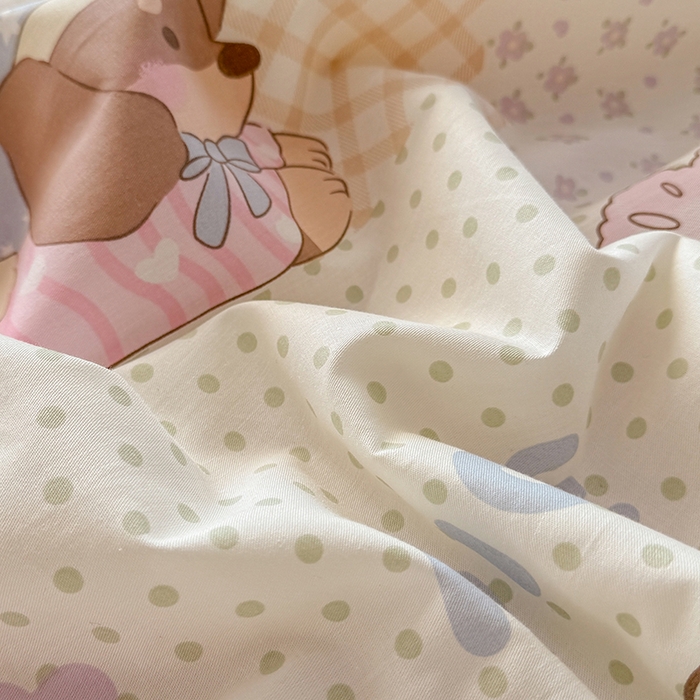 91家纺网 家纺一手货源 找家纺 梦依依 2025新款全棉豆豆绒大豆被冬被春秋被儿童豆豆被（风格一） 趴趴乐园