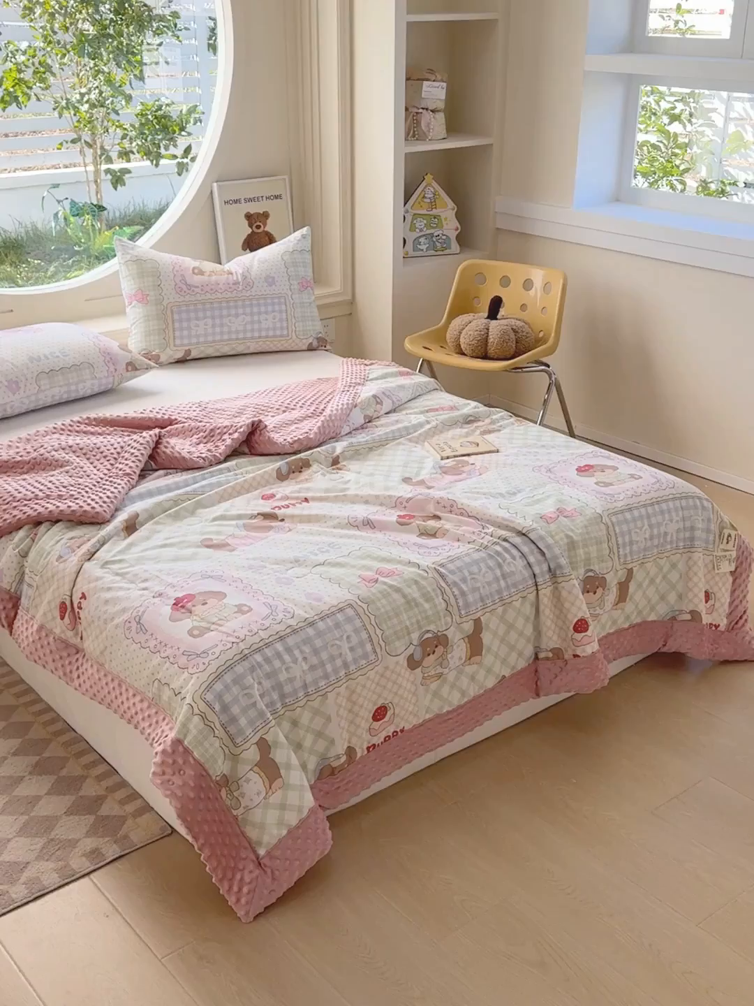 91家纺网 家纺一手货源 找家纺 梦依依 2025新款全棉豆豆绒大豆被冬被春秋被儿童豆豆被（风格一） 趴趴乐园