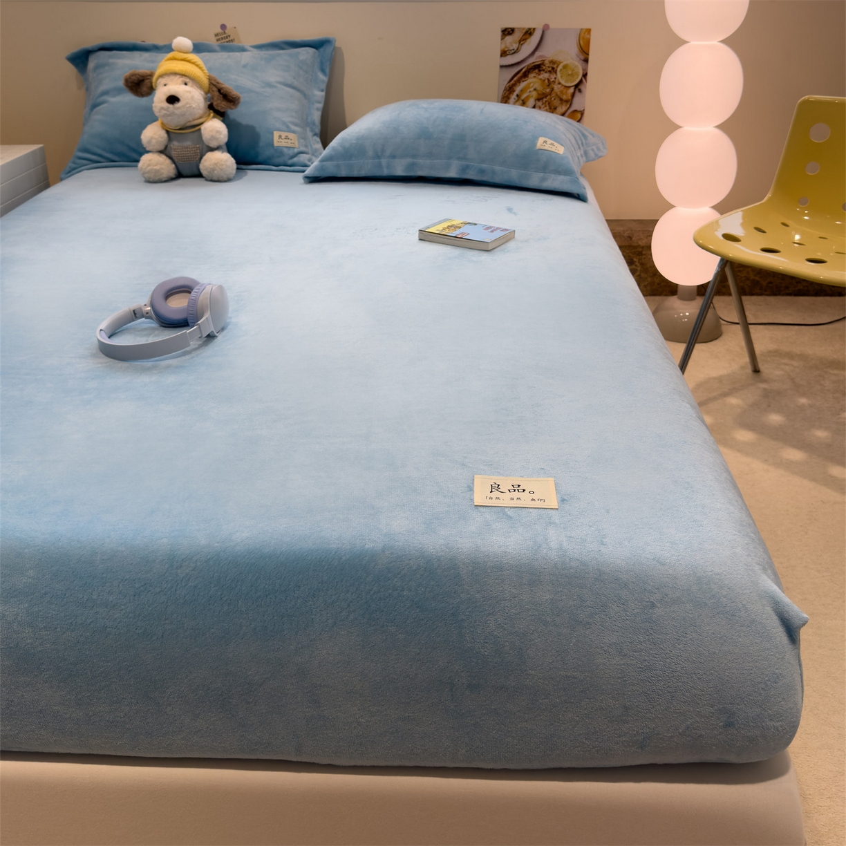 91家纺网 家纺一手货源 找家纺 857家居 2025新款高克重牛奶绒床单床笠系列 良品-宝石蓝