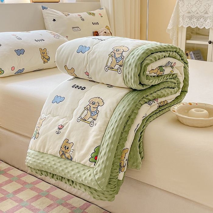 91家纺网 家纺一手货源 找家纺 梦依依 2025新款全棉豆豆绒大豆被冬被春秋被儿童豆豆被（风格一） 童年游戏（米）