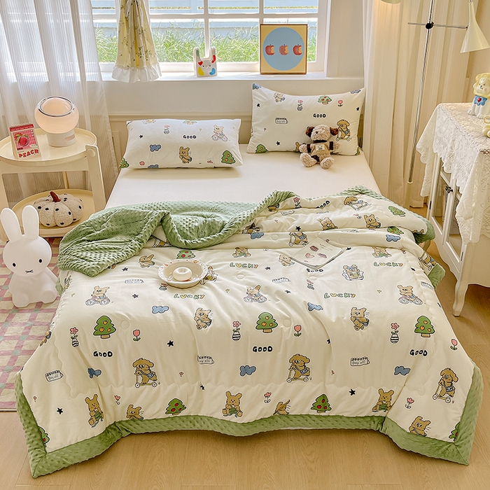 91家纺网 家纺一手货源 找家纺 梦依依 2025新款全棉豆豆绒大豆被冬被春秋被儿童豆豆被（风格一） 童年游戏（米）