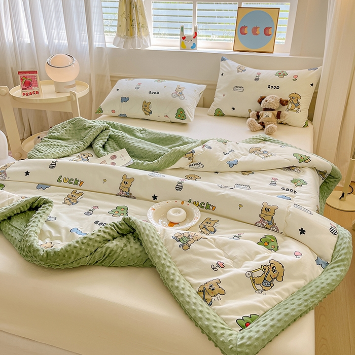 91家纺网 家纺一手货源 找家纺 梦依依 2025新款全棉豆豆绒大豆被冬被春秋被儿童豆豆被（风格一） 童年游戏（米）