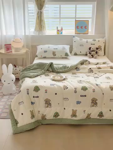 91家纺网 家纺一手货源 找家纺 梦依依 2025新款全棉豆豆绒大豆被冬被春秋被儿童豆豆被（风格一） 童年游戏（米）