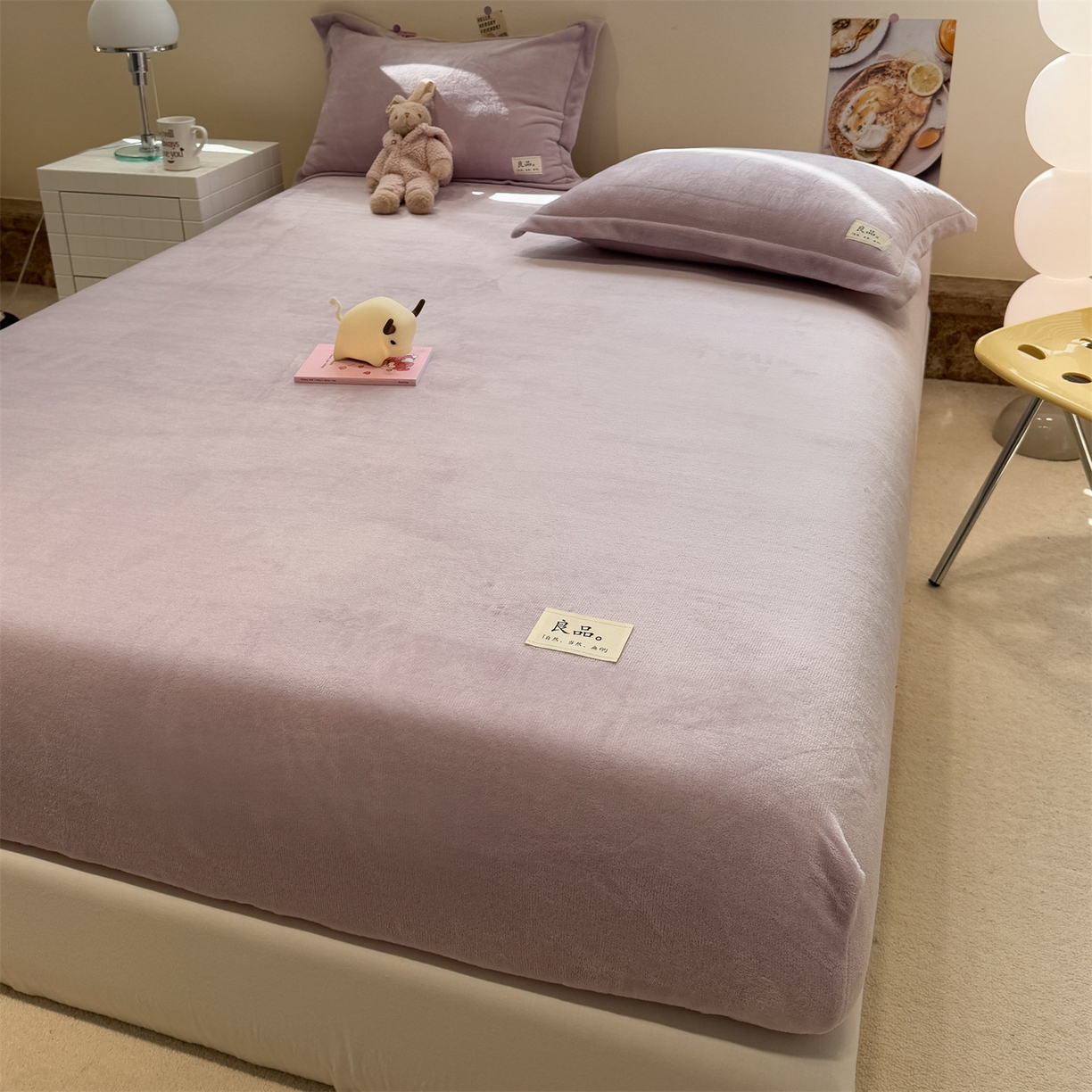 91家纺网 家纺一手货源 找家纺 857家居 2025新款高克重牛奶绒床单床笠系列 良品-丁香紫