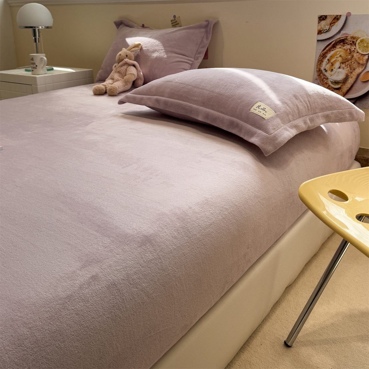 91家纺网 家纺一手货源 找家纺 857家居 2025新款高克重牛奶绒床单床笠系列 良品-丁香紫