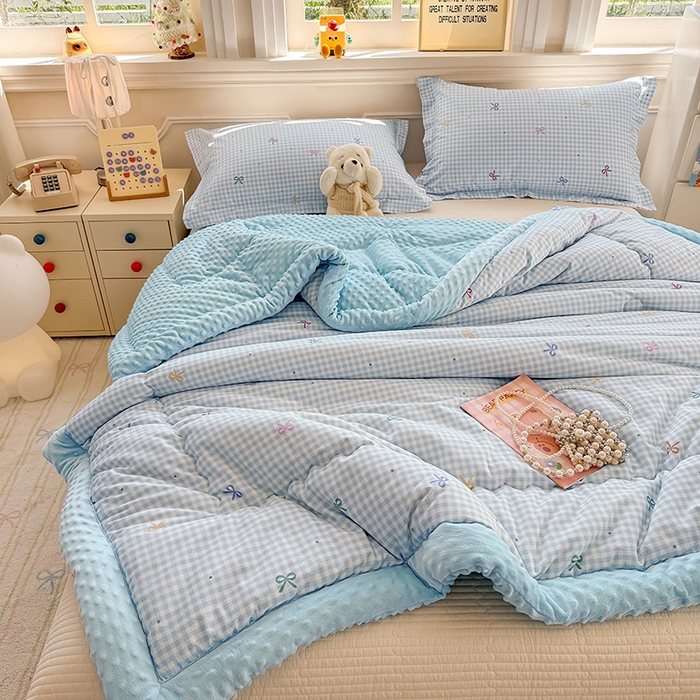 91家纺网 家纺一手货源 找家纺 梦依依 2025新款全棉豆豆绒大豆被冬被春秋被儿童豆豆被（风格一） 夏日恋格-兰