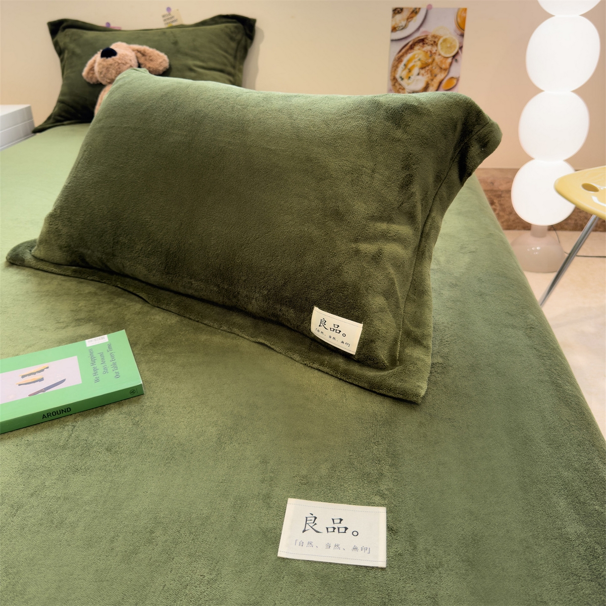 91家纺网 家纺一手货源 找家纺 857家居 2025新款高克重牛奶绒床单床笠系列 良品-橄榄绿