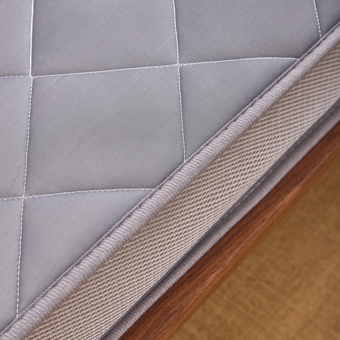 91家纺网 家纺一手货源 找家纺 优承佳生活馆（床垫） 2025新款磨毛大豆抗压棉立体床垫 磨毛大豆床垫-灰（小方格）