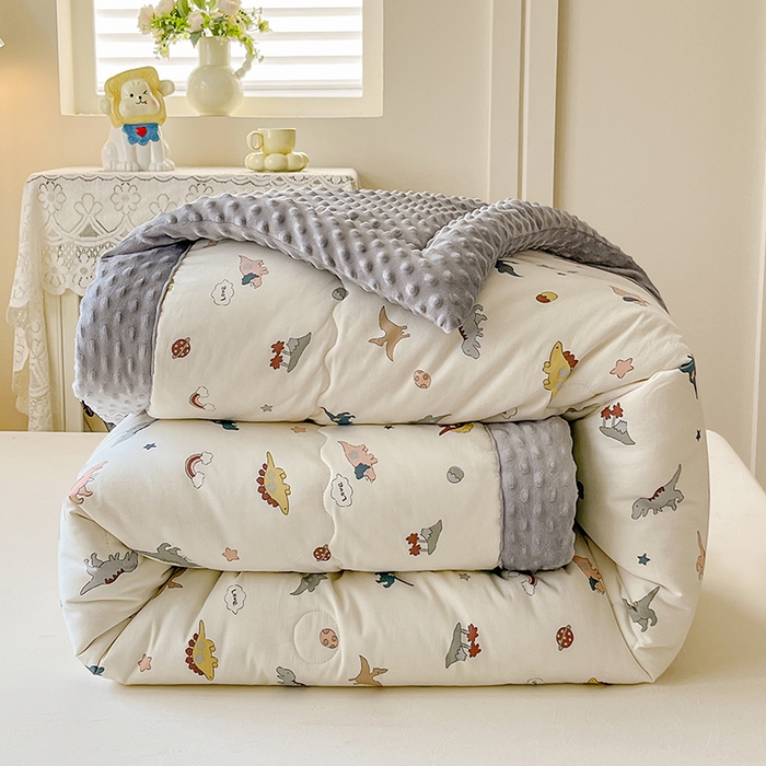 91家纺网 家纺一手货源 找家纺 （总）梦依依 （加微信送买家秀）2025新款40支全棉豆豆被大豆被夏被冬秋被子被芯-风格二