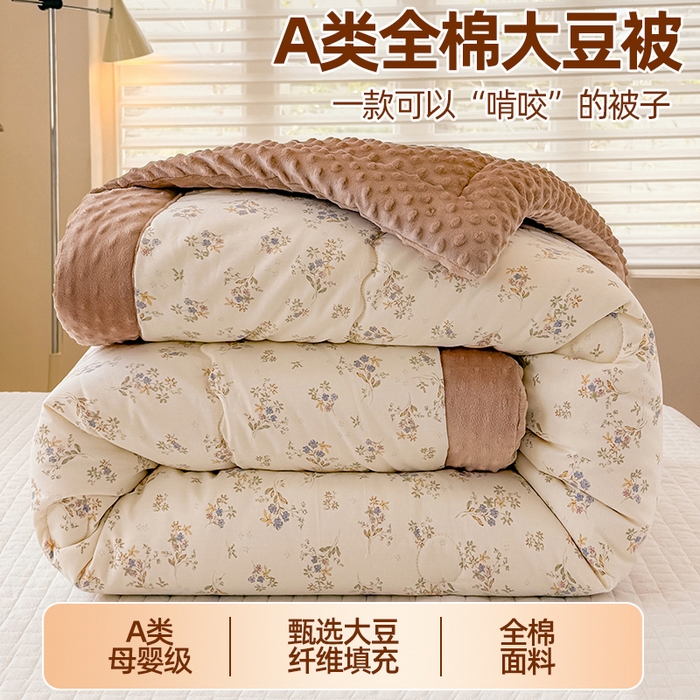 91家纺网 家纺一手货源 找家纺 （总）梦依依 （加微信送买家秀）2025新款40支全棉豆豆被大豆被夏被冬秋被子被芯-风格二