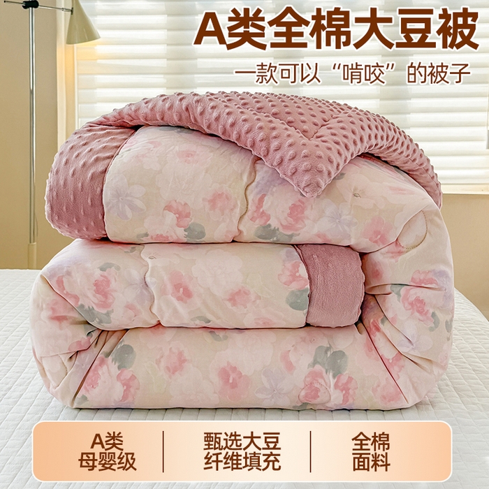 91家纺网 家纺一手货源 找家纺 （总）梦依依 （加微信送买家秀）2025新款40支全棉豆豆被大豆被夏被冬秋被子被芯-风格二