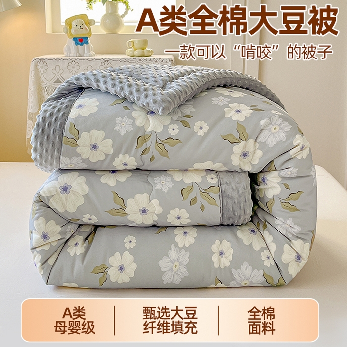 91家纺网 家纺一手货源 找家纺 （总）梦依依 （加微信送买家秀）2025新款40支全棉豆豆被大豆被夏被冬秋被子被芯-风格二