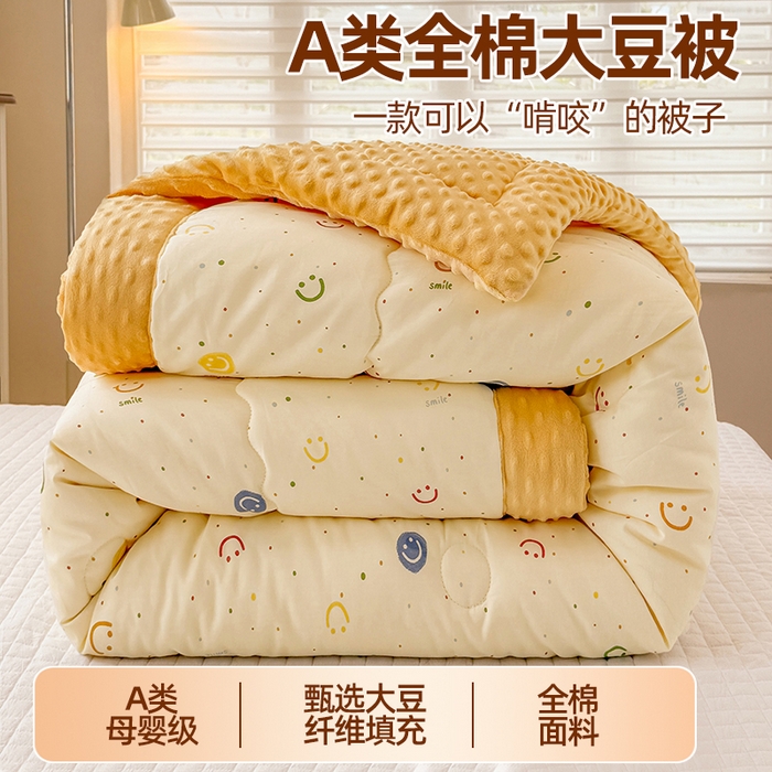 91家纺网 家纺一手货源 找家纺 （总）梦依依 （加微信送买家秀）2025新款40支全棉豆豆被大豆被夏被冬秋被子被芯-风格二