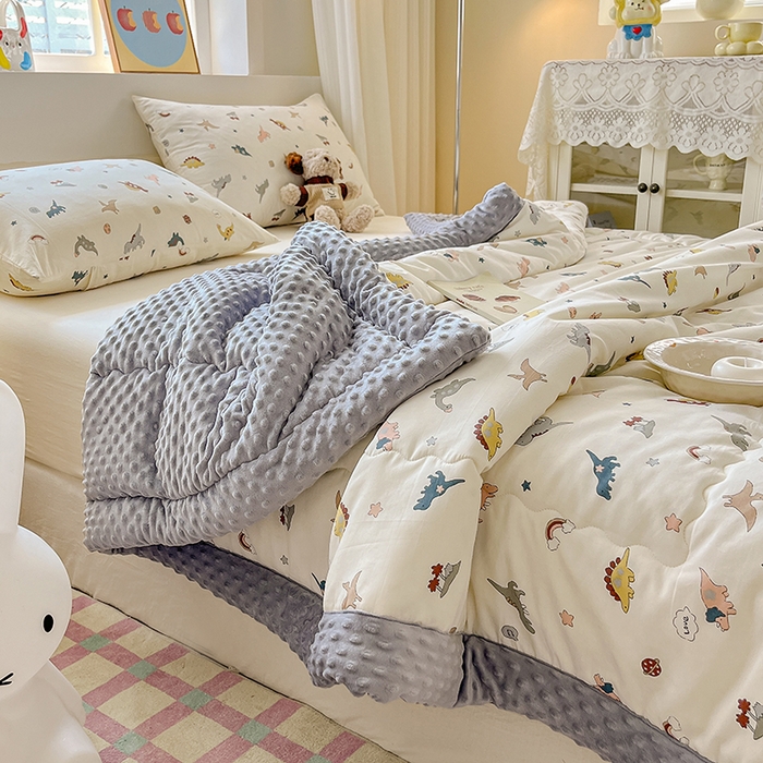 91家纺网 家纺一手货源 找家纺 （总）梦依依 （加微信送买家秀）2025新款40支全棉豆豆被大豆被夏被冬秋被子被芯-风格二