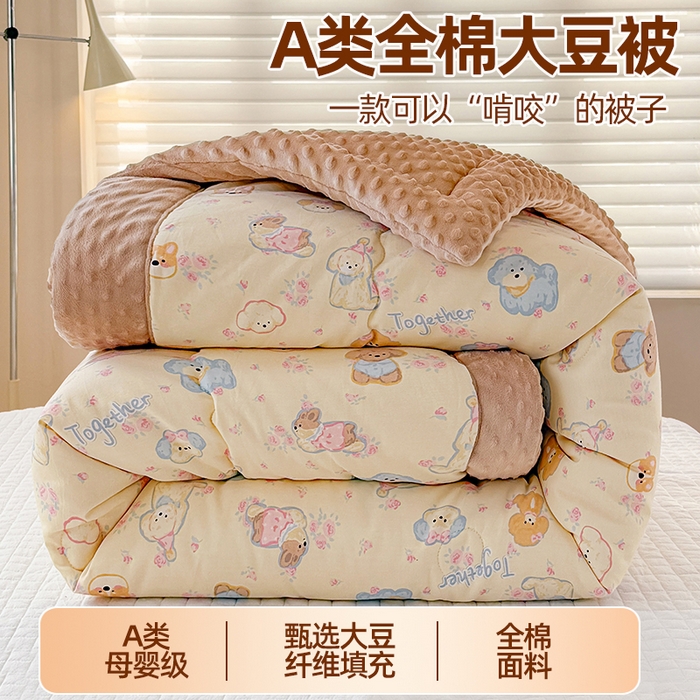 91家纺网 家纺一手货源 找家纺 （总）梦依依 （加微信送买家秀）2025新款40支全棉豆豆被大豆被夏被冬秋被子被芯-风格二