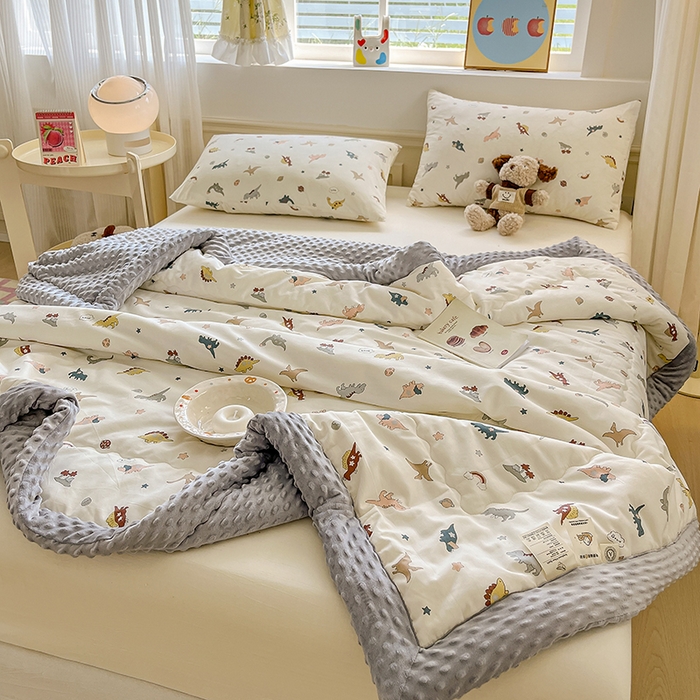 91家纺网 家纺一手货源 找家纺 （总）梦依依 （加微信送买家秀）2025新款40支全棉豆豆被大豆被夏被冬秋被子被芯-风格二